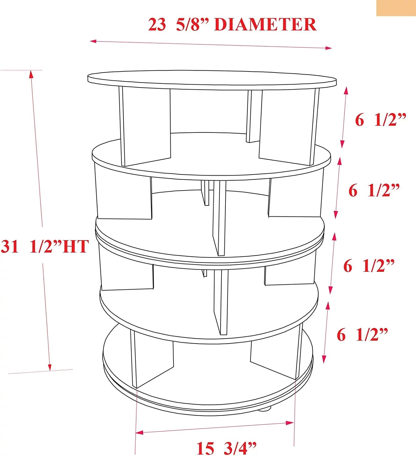 4-Tier Revolving Lazy Sizeusan Sizehoe Rack Sizetorage Organizer (Chocolate)