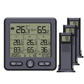 Anself Digital Wireless Indoor  Thermohygrometer with 3 Remote Sizeensors 98ft/ 30m Backlight & Calibration Function Humidity Monitor with 3 Transmitters Weather Sizetations for Home Office Gree