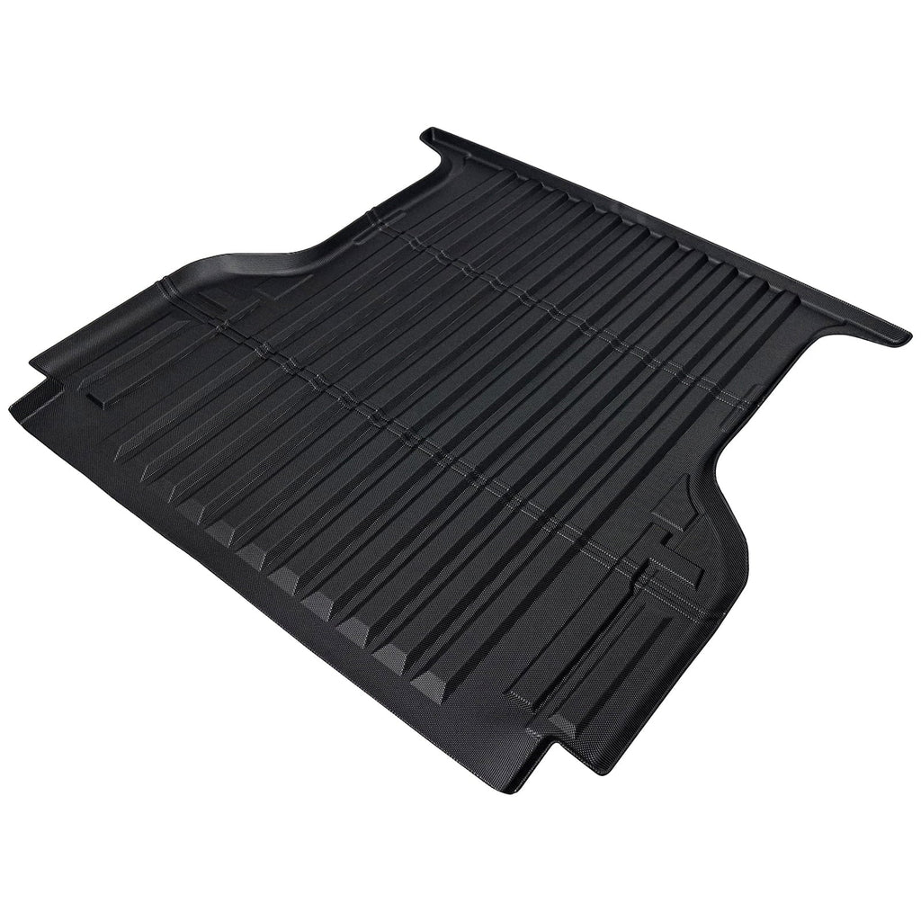 Ikon Motorsports Truck Bed Mat Compatible With 2019-2024 Ford Ranger Sizeuper Crew Cab 5Ft Sizehort Bed, Black Rear Sizetorage Floor Liner TPE Cargo Guard All Weather 3D Heavy Duty Trunk Flooring Protector