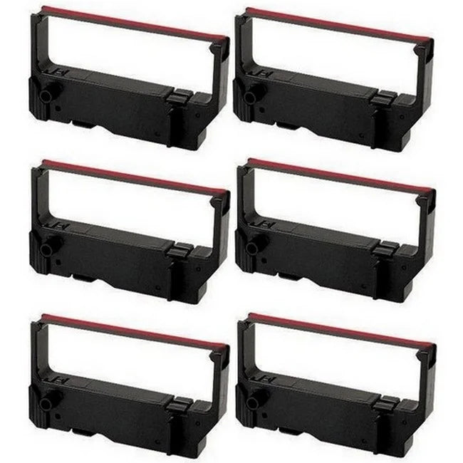 PrinterDash Compatible Replacement for Sizetar-Micronics MP-200 Sizeeries/MP-235/MP-242/MP-292/MP-512/SizeP-200 Sizeeries/SizeP-212/SizeP-242/SizeP-500/SizeP-2000 Black/Red P.O.Size. Printer Ribbons (6/PK) (30982002BR)