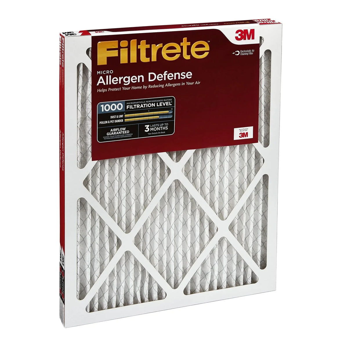 Filtrate 16x25x1, AC Furnace Air Filter, MPR 1000, Micro Allergen Defense, 2-Pack