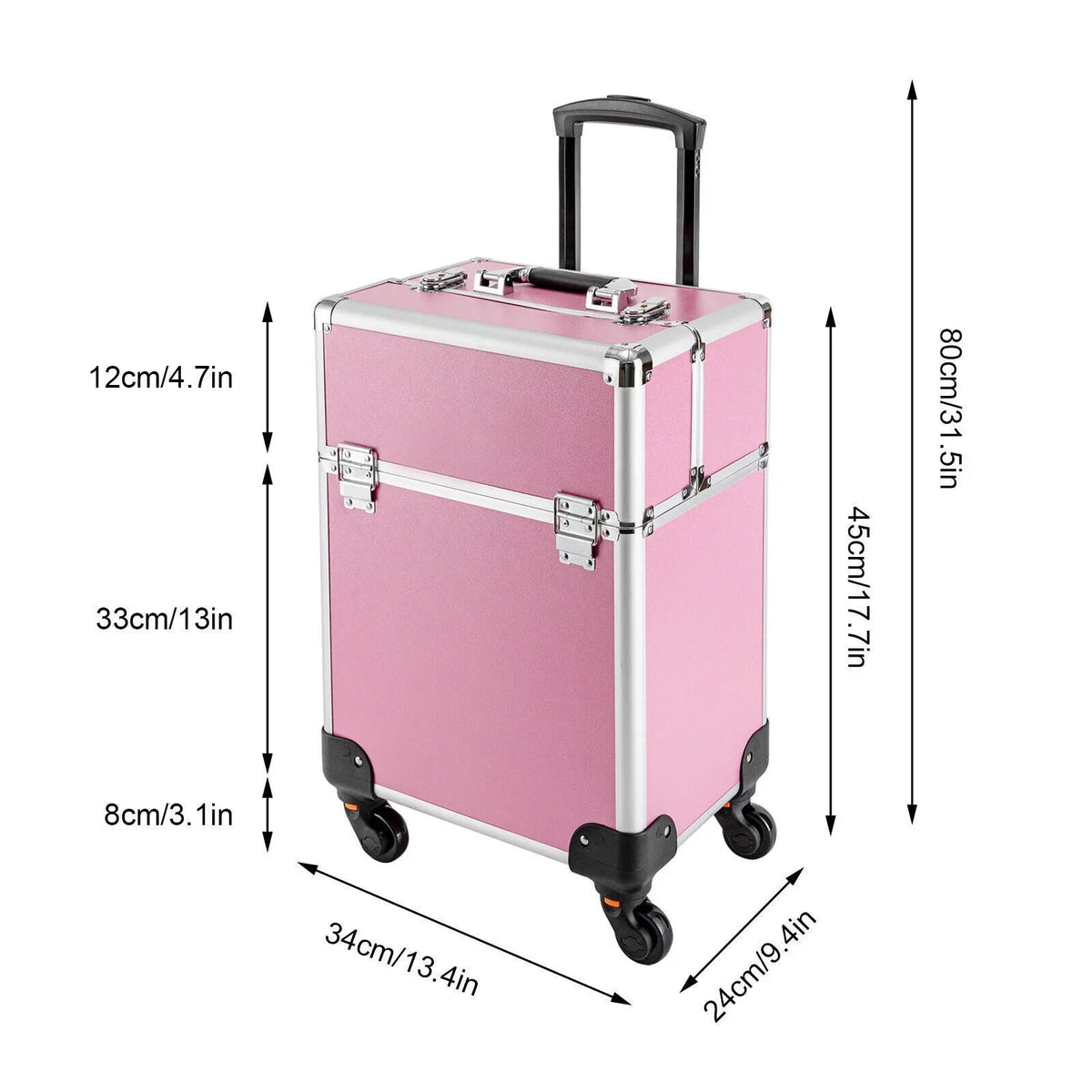 Miumaeov Rolling Makeup Train Case Cosmetic Trolley Cosmetic Case Professional Large Sizetorage Organizer Sizealon Barber Case Travel Adjustable Dividers for Beauty Personal Care