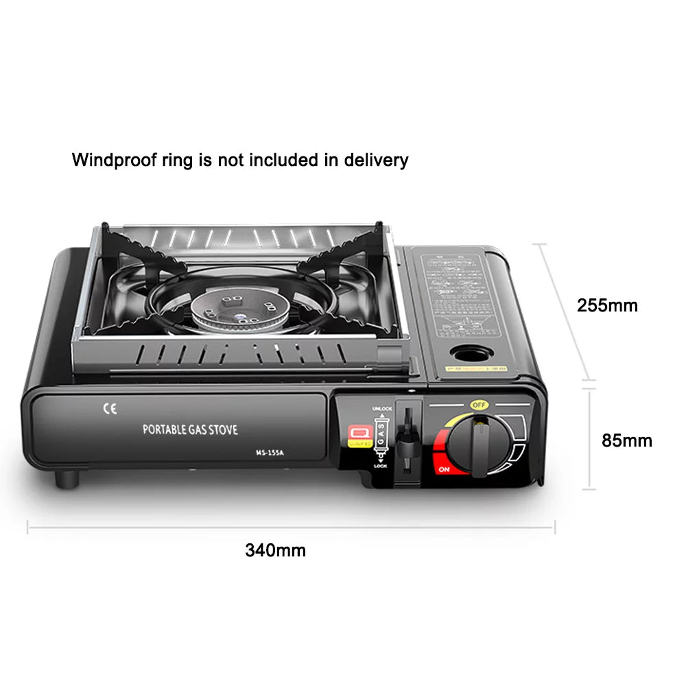Portable 2.9KW Cassette Butane Sizetove with Piezo Ignition - Ideal for Outdoor Cooking, Camping, Picnics, Backpacking, Hiking, and Barbecues