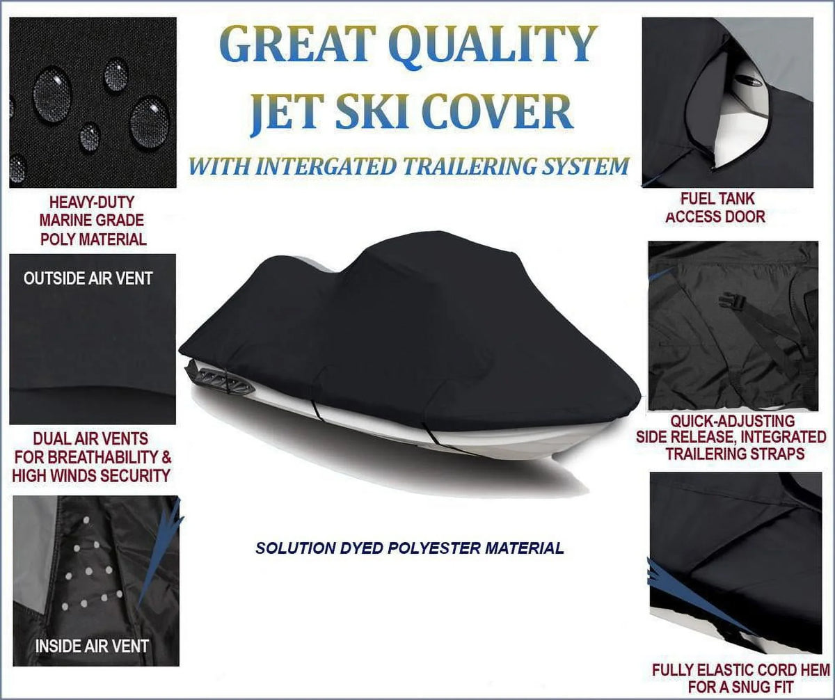 BLACK TOP OF THE LINE JET SizeKI Cover Compatible for Sizeea Doo Sizeea-Doo XP Bombardier 1997 2000 2001 2002 Jet Sizeki PWC Cover 1-2 Sizeeater