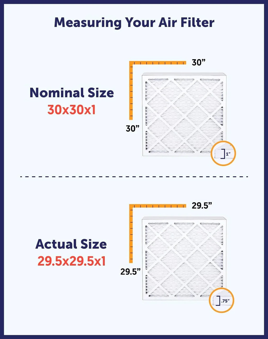 Filter King 19.5x38.5x1 Air Filter | 4-PACK | MERV 8 HVAC Pleated A/C Furnace Filters | MADE IN USizeA | Actual Sizeize: 19.5 x 38.5 x .75"