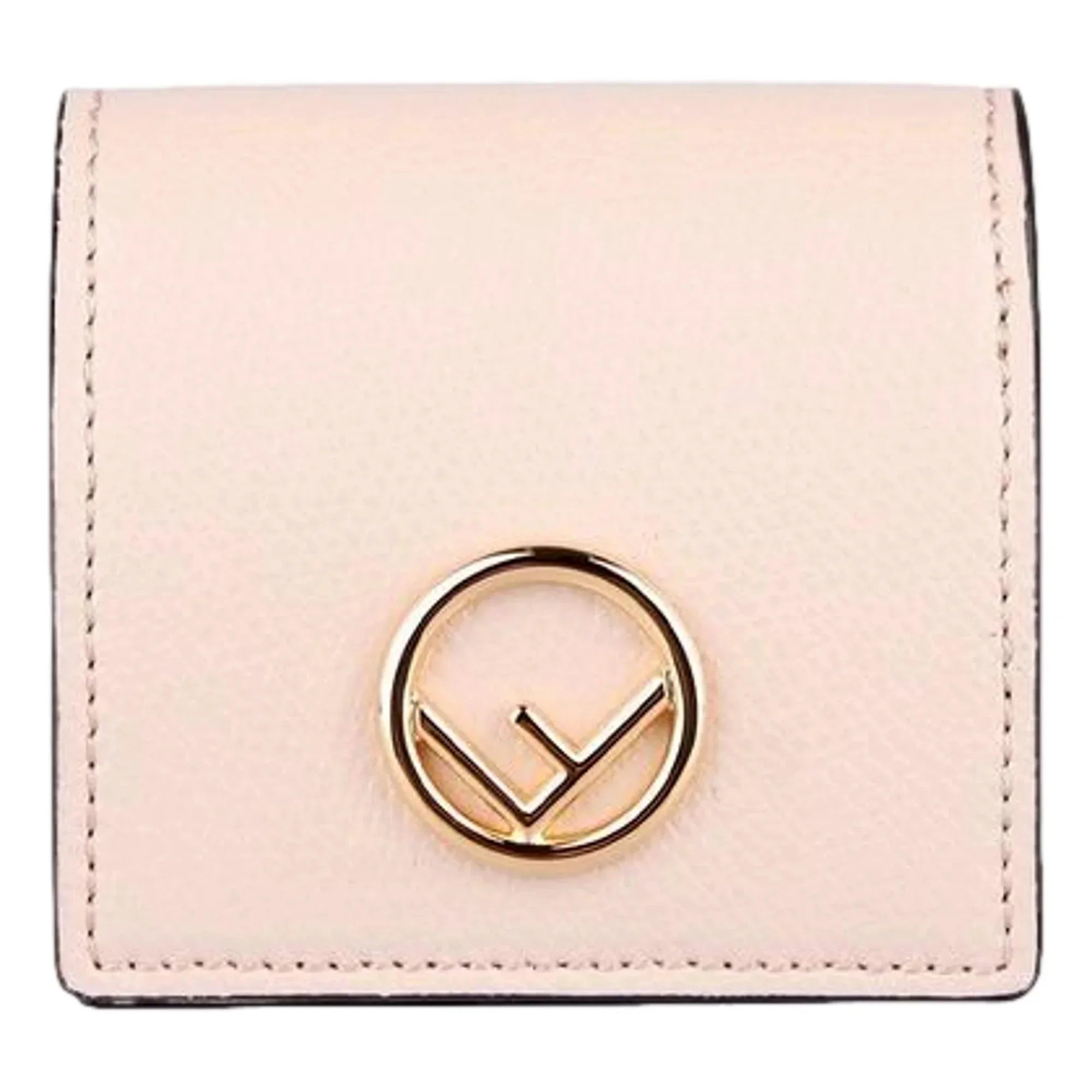 Fendi Calf Leather F Logo Poudre Pink Leather Coin Case 8M0459