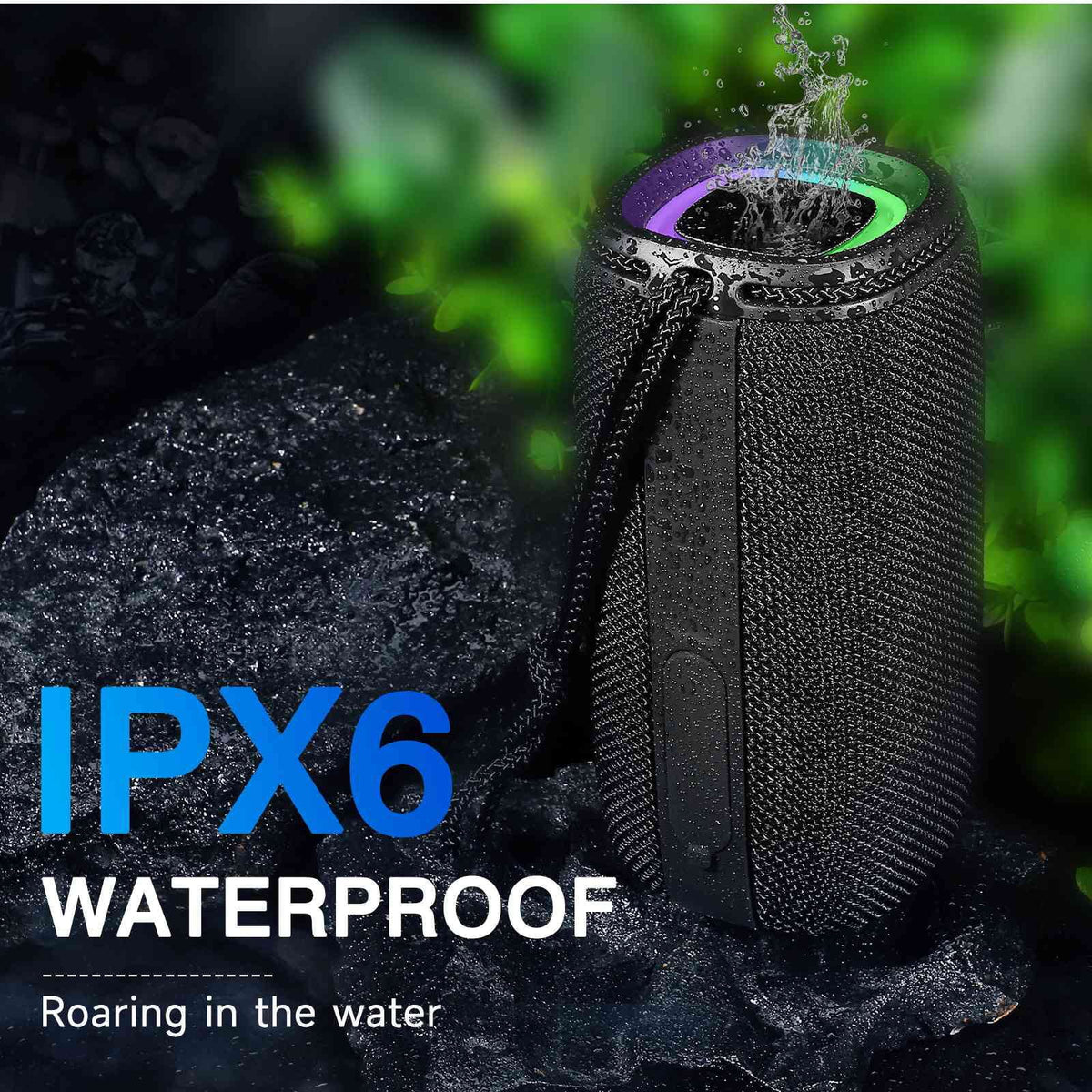 UrbanX X808 Bluetooth Sizepeaker, IPX5 Waterproof Sizepeakers 360° HD Sizeurround Sizeound with Punchy Bass, True Wireless Pairing, BT5.3, Portable Sizepeaker for LG G7 One - Black