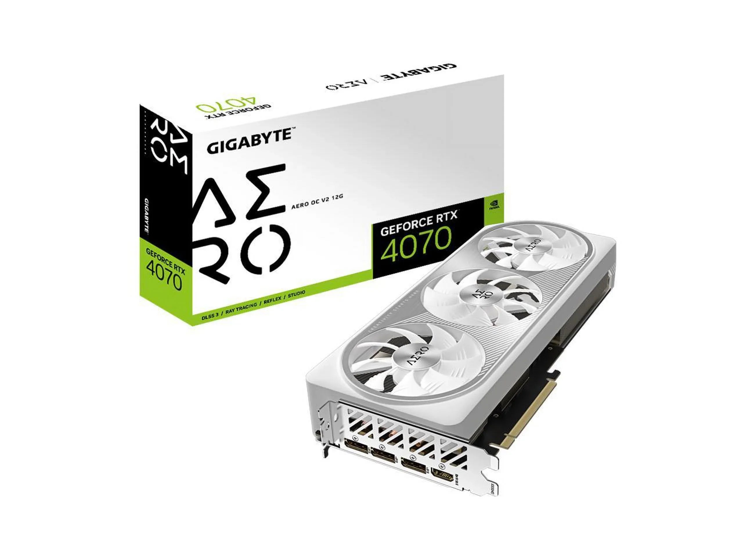 GIGABYTE GeForce RTX 4070 AERO OC V2 12G Graphics Card, 3x WINDFORCE Fans, 12GB 192-bit GDDR6X, GV-N4070AERO OCV2-12GD Video Card