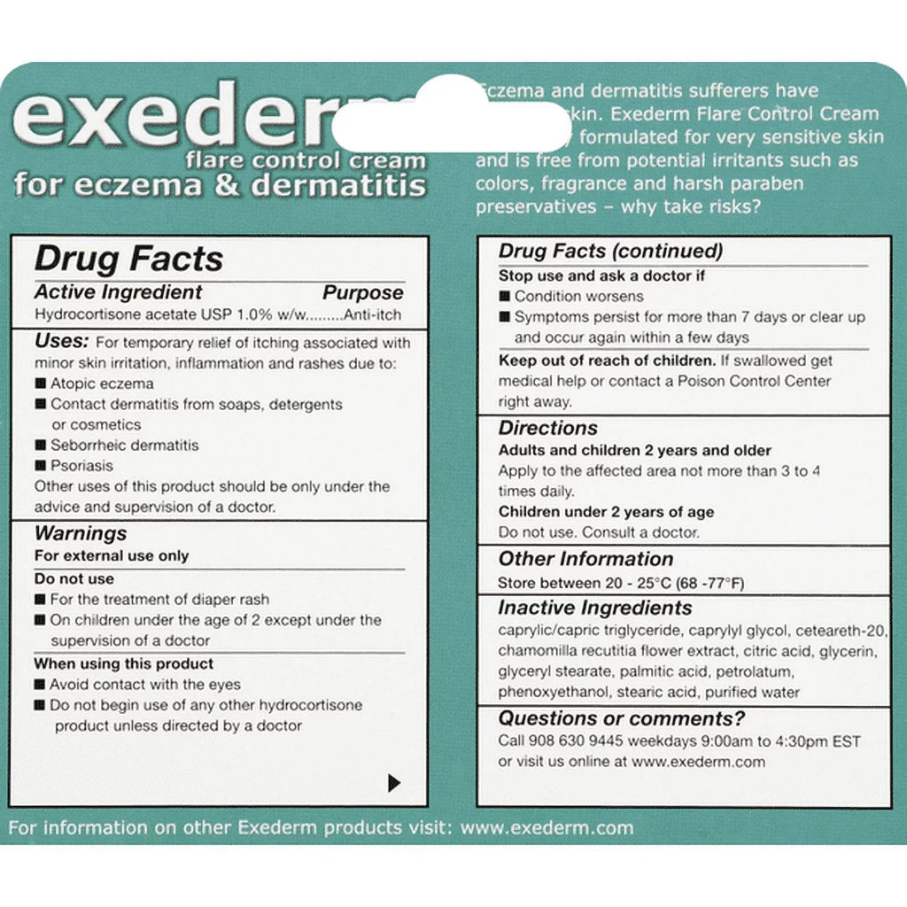 Exederm Flare Control Cream for Eczema & Dermatitis 2 oz (Pack of 3)