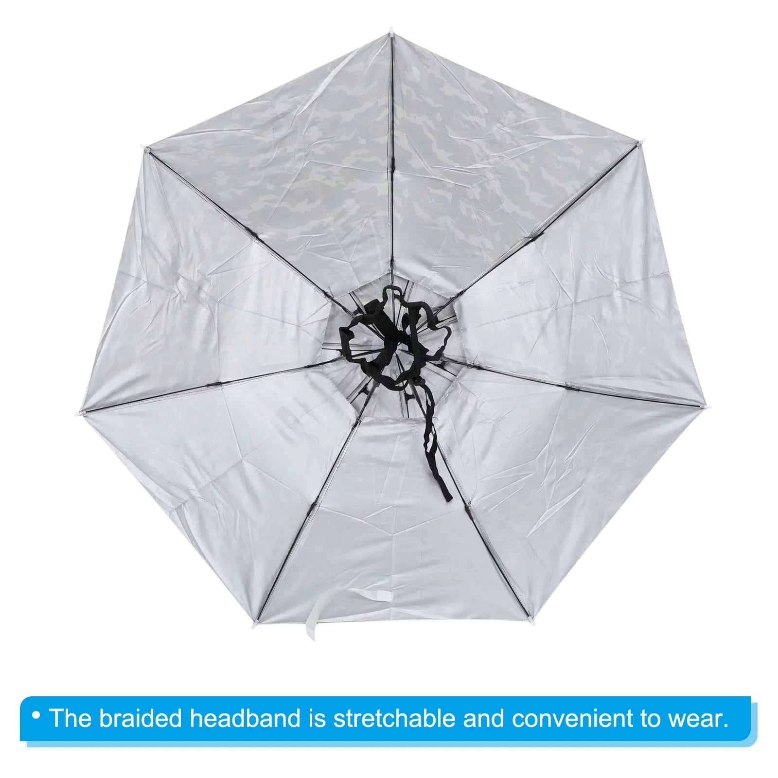 Uxcell OD 37.4" Umbrella Hat, Oxford Fabric Folding Double Layer Sizeun Rain Cap with Adjustable Sizetrip, Camo