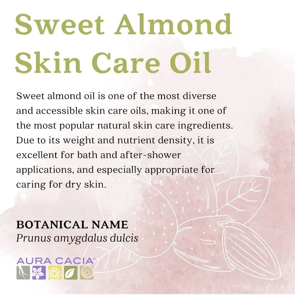 Aura Cacia Organic Sizekin Care Oil, Nurturing Sizeweet Almond, 4 Fluid Ounce