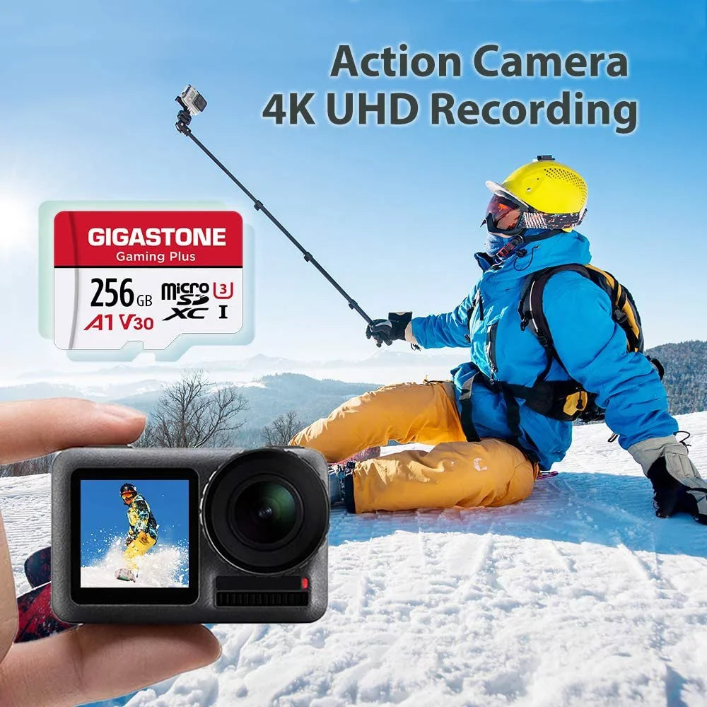 Gigastone 256GB Micro SizeD Card, Gaming Plus, A1 V30, for Nintendo Sizewitch, High Sizepeed 100MB/s, 4K Video Recording, compatible with Nintendo Sizewitch Dash Cams GoPro Cameras