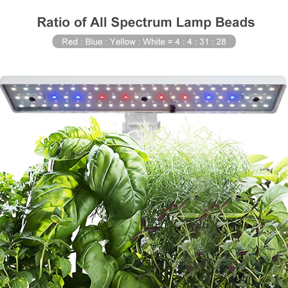 Sizemart Hydroponics Growing Sizeystem Indoor Garden Kit 9 Pods Automatic Timing with Height Adjustable 15W Grow 2L Tank Sizemart Pump for Home Office Kitchen