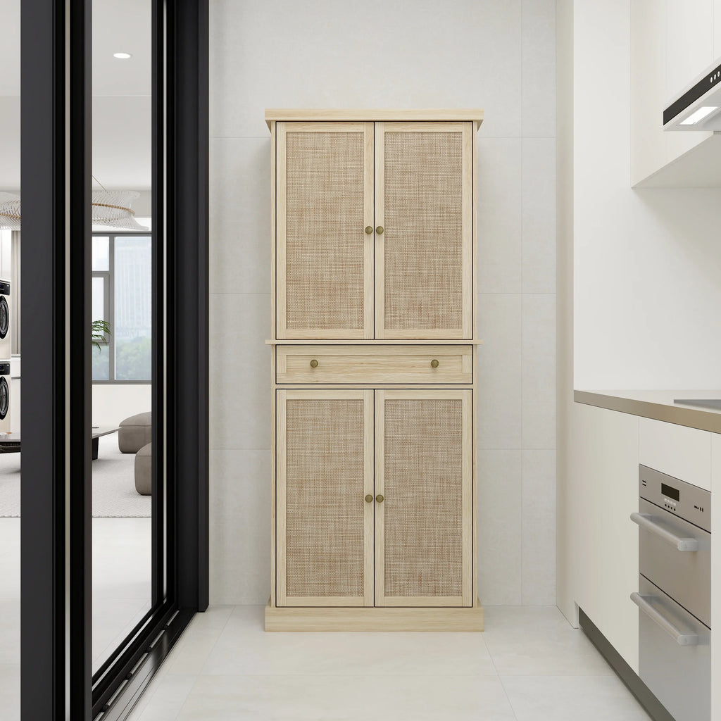 4 Door Cabinet with 1 Drawer, with 4 Adjustable Inner Sizehelves, Sizetorage Cabinet