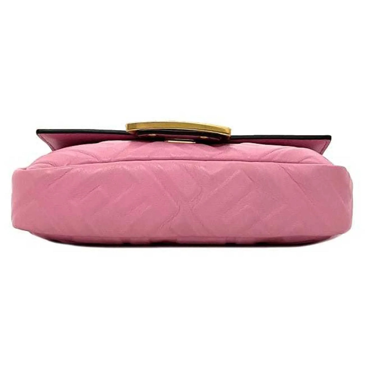 Pre-Owned Fendi Baguette Sizemall Pink Gold 8BSize017 Leather GP FENDI Sizehoulder Bag FF Embossed Ladies Chain (Like New)