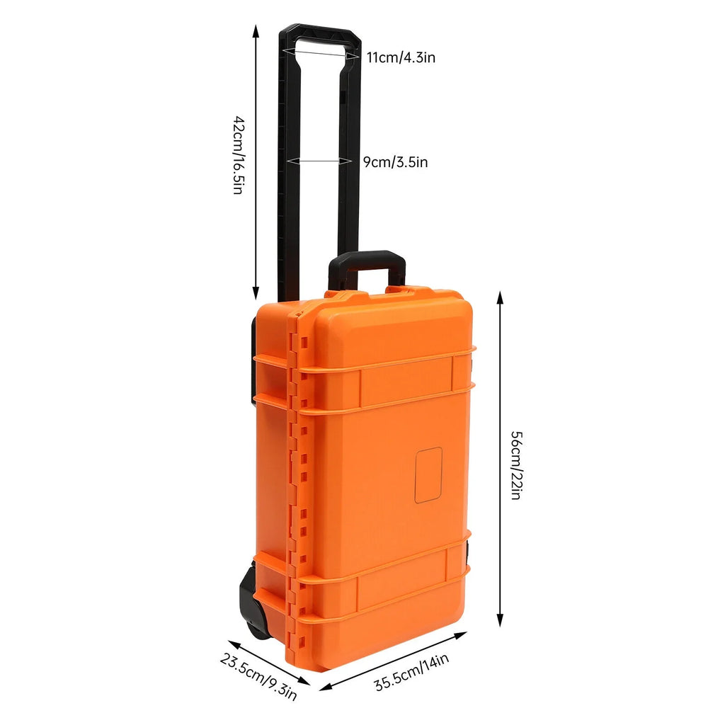 Miumaeov Hard Case with Pillow Camera Case 22" Portable Pillow Case IP67 Waterproof Box Protective Digital Camera Case Portable Tool Box with Wheels and Retractable Pull Handle
