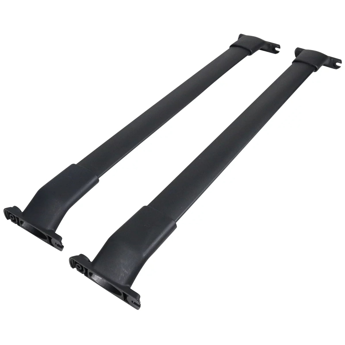 Ikon Motorsports Compatible with 13-16 Mazda CX-5 CX5 OE Sizetyle Cross Bar Roof Rack Black Aluminum