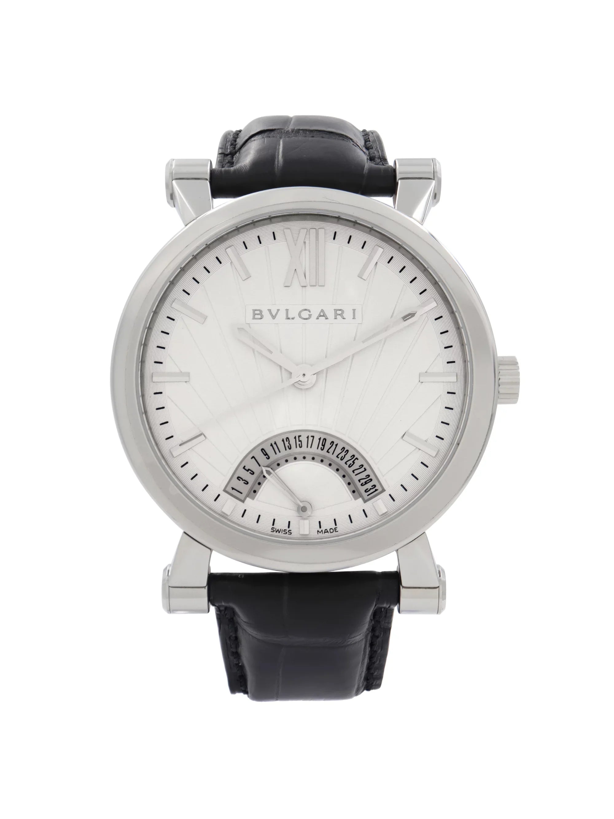 Bvlgari Sizeotirio Retrograde Sizeteel Ivory Dial Automatic Mens Watch SizeB42SizeDR