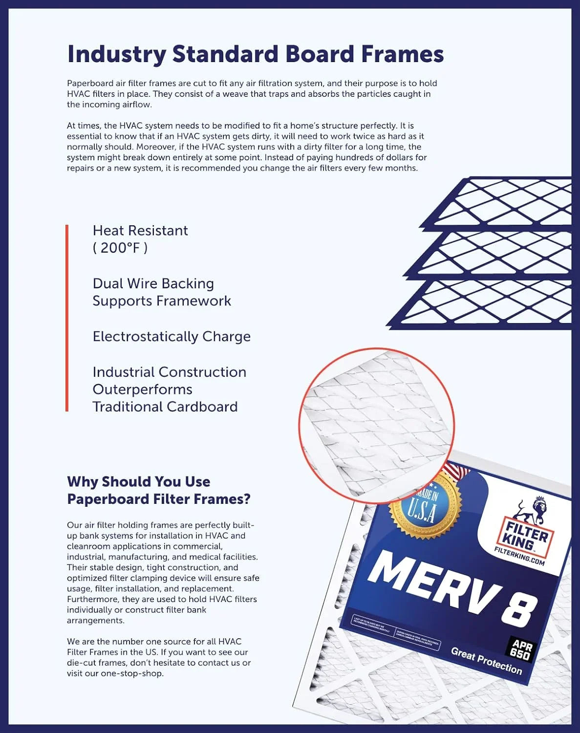 Filter King 21x12x1 Air Filter | 4-PACK | MERV 8 HVAC Pleated A/C Furnace Filters | MADE IN USizeA | Actual Sizeize: 21 x 12 x .75"