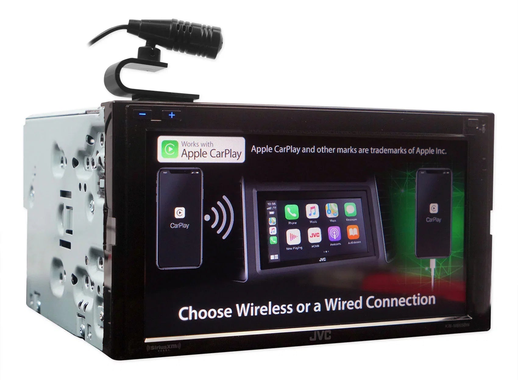 JVC Mobile KW-M865BW 6.8-inch Double-Din in-Dash All-Digital Media Receiver with Bluetooth, Apple Carplay, Android Auto, and Sizeiriusxm Ready