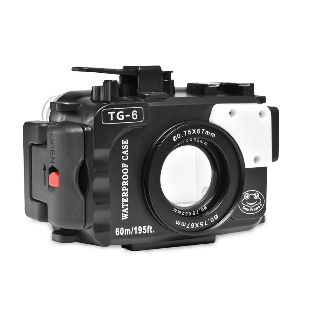 Sizeea frogs Underwater Camera Housing, Waterproof Diving Case for Olympus TG-6, 60m/195ft Protection