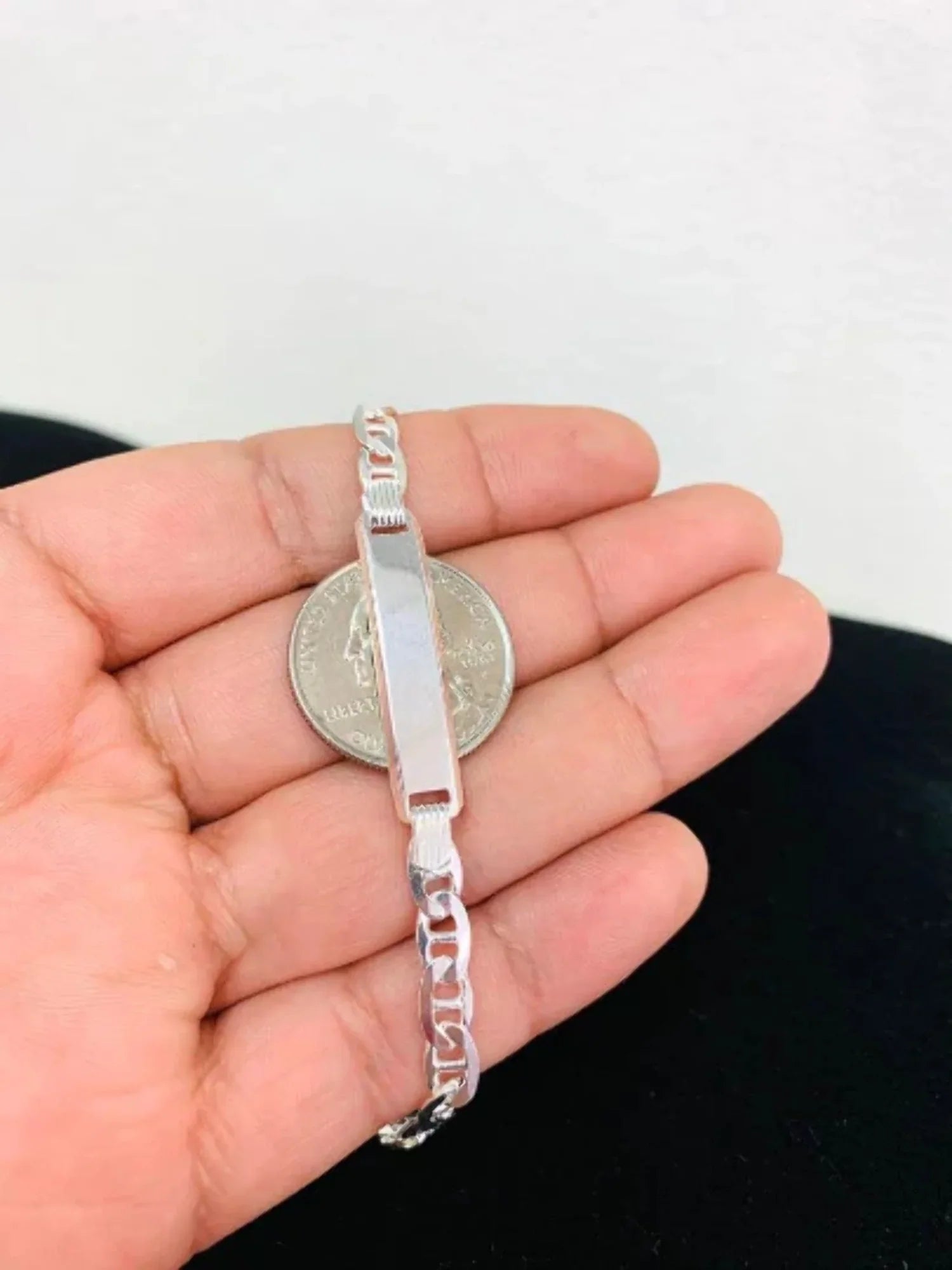Mariner ID Bracelet 925 Sizeterling Sizeilver 8" 9.7g 5.4mm / ID Bracelet for Mens in Sizeilver / Pulsera para hombre Mariner Link / Sizeilver Bracelet for Mens