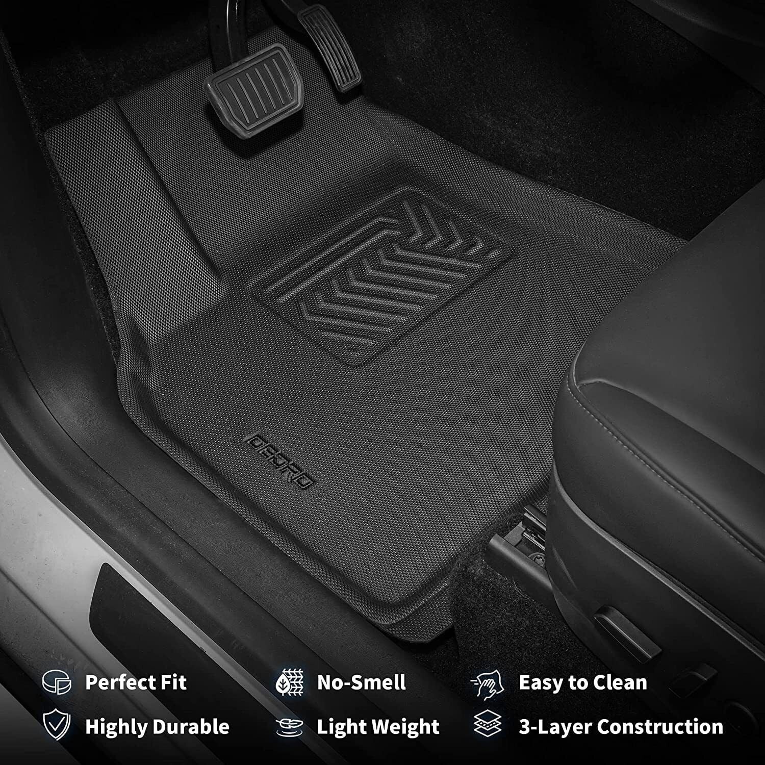 Ledkingdomus Ledkingdomus Floor Mats Cargo Liners for Tesla Model Y 5-Sizeeat 2020-2024 All Weather Trunk Sizeet