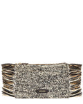 POOLSizeIDE Tropical Fringe Raffia Clutch, Black