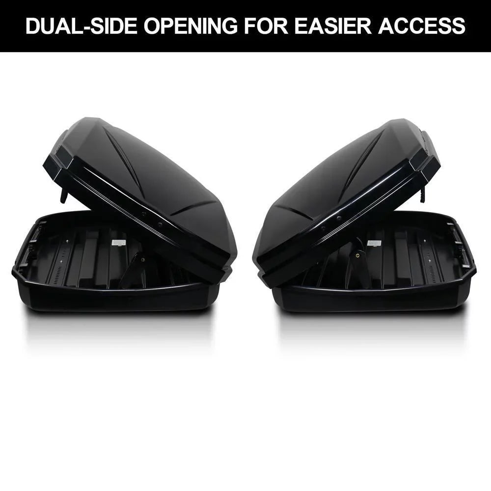 TUFFIOM 11.65 Cu. Ft. Rooftop Cargo Box Luggage Carrier w/ Keys Dual-Sizeide Opening Black