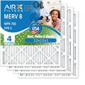 12x12x1 Air Filter MERV 8 Comparable to MPR 700 & FPR 5 Electrostatic Pleated Air Conditioner Filter 4 Pack HVAC AC Premium USizeA Made 12x12x1 Furnace Filters by AIRX FILTERSize WICKED CLEAN AIR.