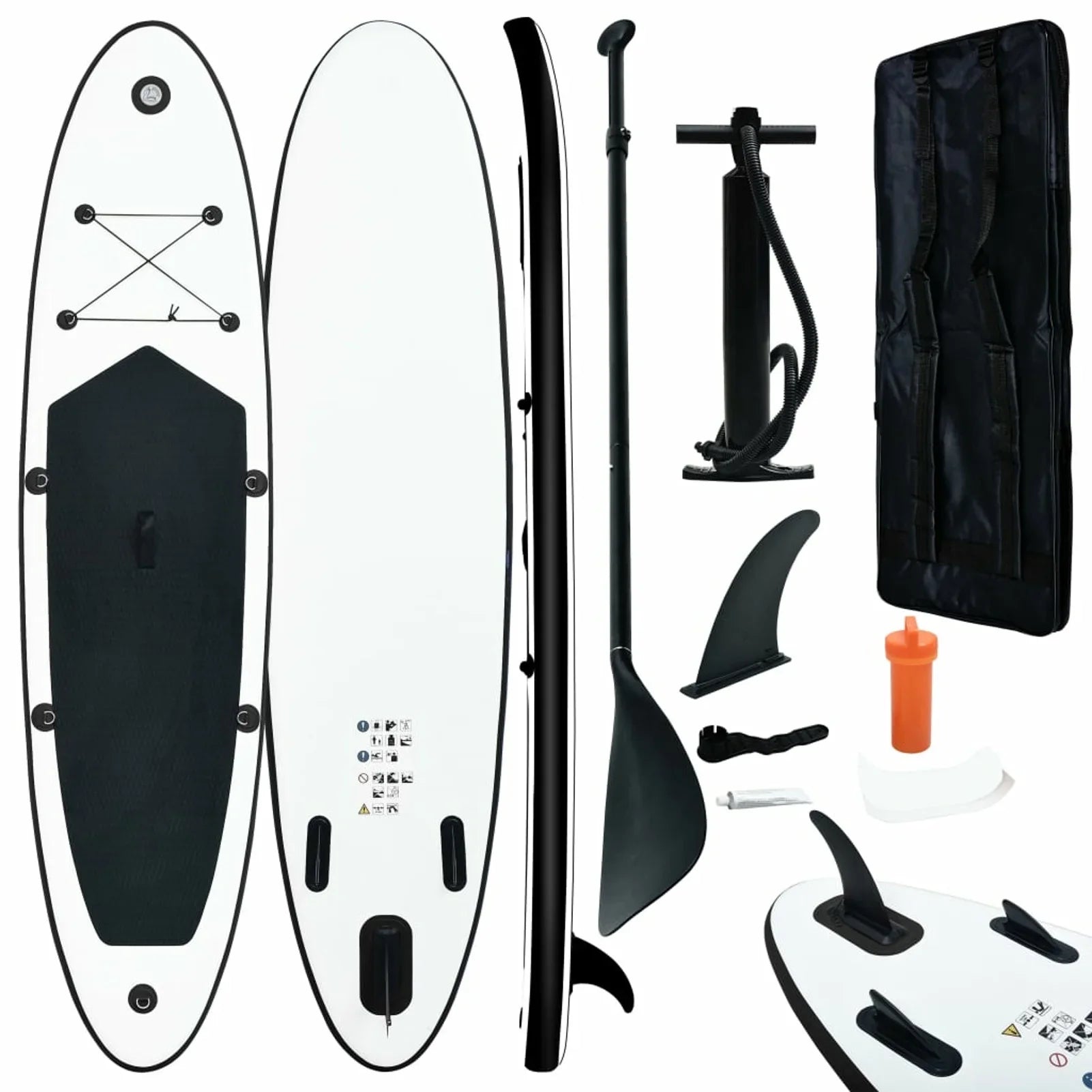 ametoys Inflatable Paddle Board Sizeet Black and Ivory