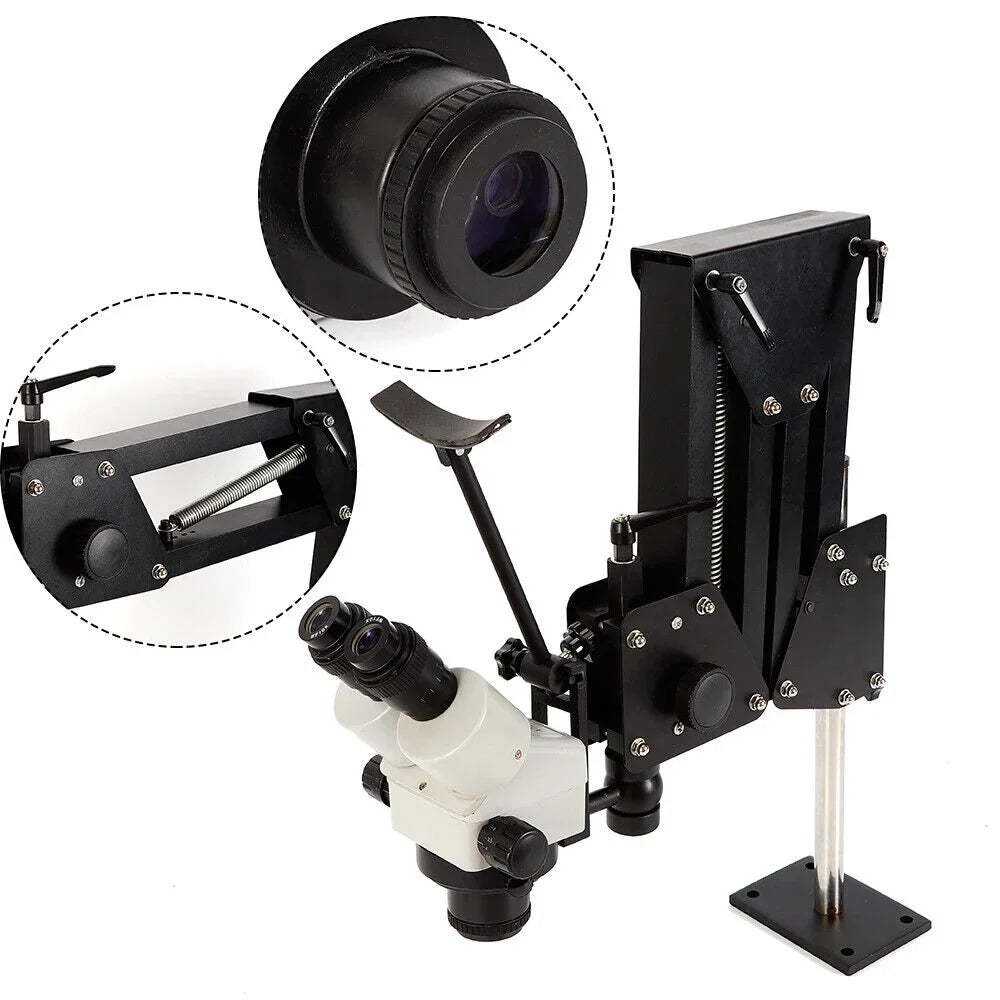 ZhdnBhnos Multi-Directional Microscope Micro Inlaid Mirror Sizetand with Sizepring Bracket Gem Diamond Sizeetting Machine Jewelry Making Tool