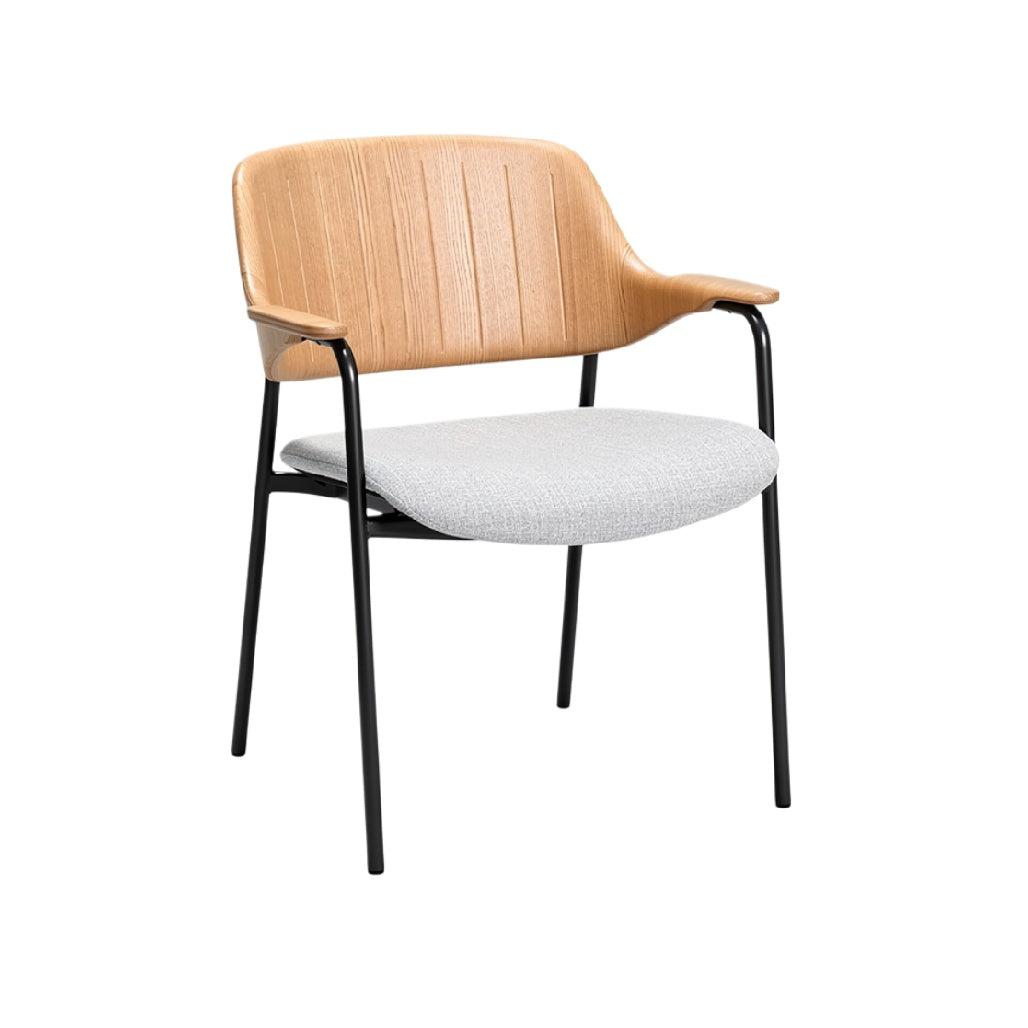 "Modern Wooden Accent Chair with Plush Cushion"