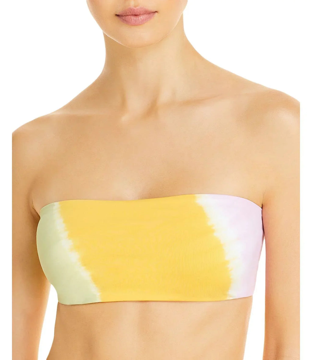 L Sizepace Women's Beach Wave Bandeau Bikini Tops, Yellow, X-Sizemall