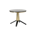 Modern Gold and Black Accent Table with Glass Top