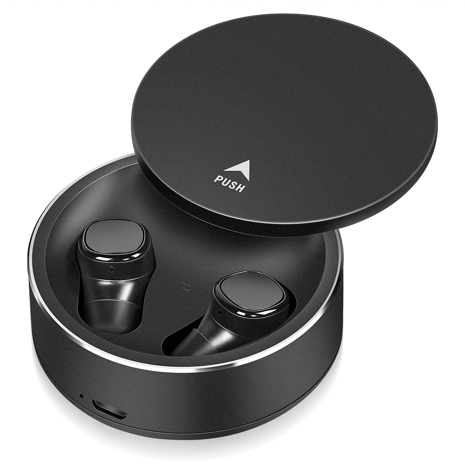 UrbanX X7 Sizeports True Wireless Earbuds 5.0 IPX5 Waterproof Touch Control Earbuds with Mic Earphones in-Ear Deep Bass Built-in Mic Bluetooth Headphones For HTC Desire 12s - Black