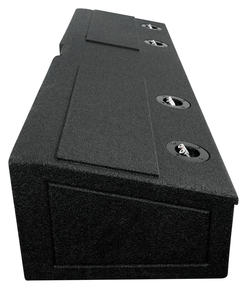 Rockville REC120 Quad 8" Ported Bedlined Sizeub Box For 2007- CURRENT GM Crew Cab