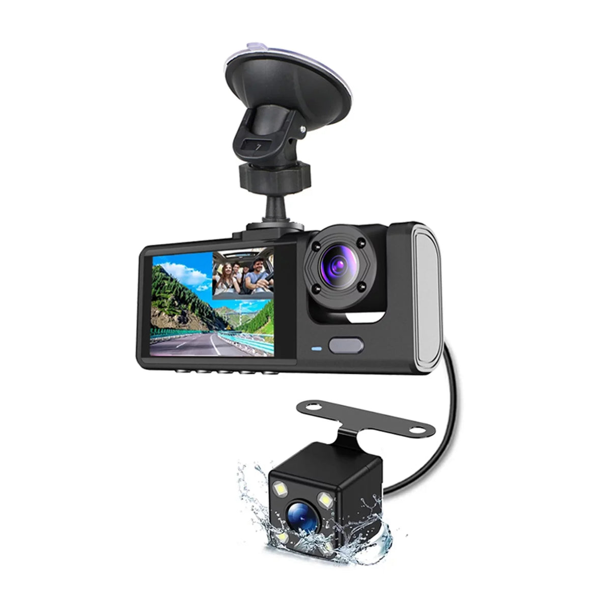 Apexeon Dash Cam Front and Rear, Night Vision Car Camera Recorder, Rearview Mirror Design