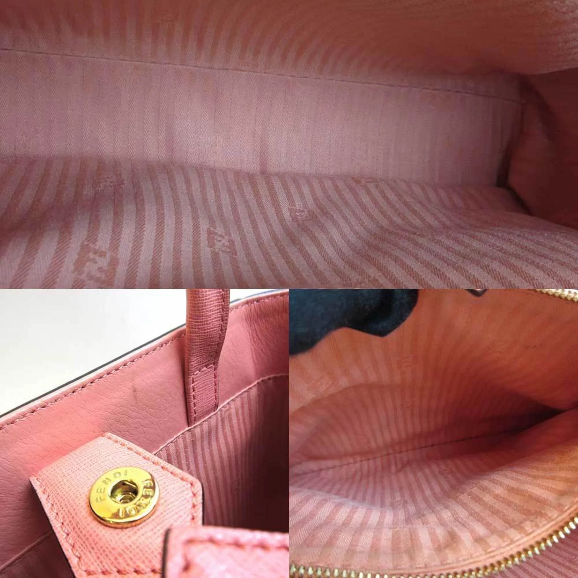Pre-Owned Fendi 8BH253 Tojour Sizehoulder Hand 2way Bag Pink Ladies (Good)