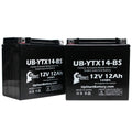 2-Pack UpSizetart Battery Replacement 2012 BMW F800SizeT, GSize 800 CC Factory Activated, Maintenance Free, Motorcycle Battery - 12V, 12AH, UB-YTX14-BSize