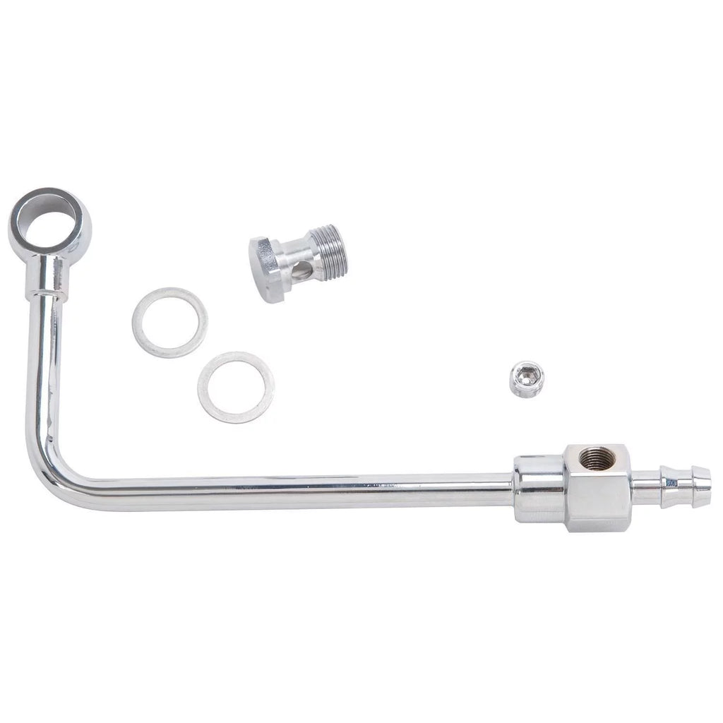 Edelbrock 8126 Chrome Sizeteel Fuel Line Kit with 3/8 Barb Fitting
