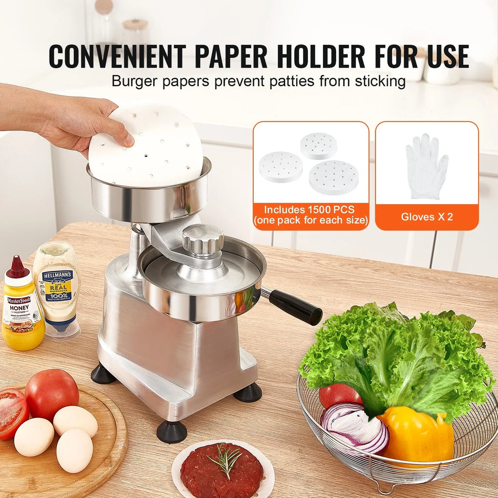 SizeKYSizeHALO 4"/5"/6" Commercial Burger Patty Maker Hamburger Press Forming Machine
