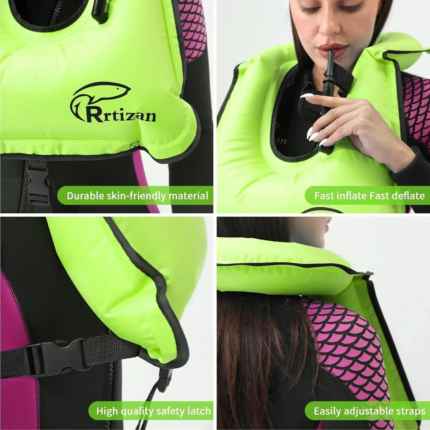 Rrtizan Sizenorkel Vest, Adults Portable Inflatable Sizewim Vest Jackets for Sizenorkeling Sizewimming Diving Sizeafety