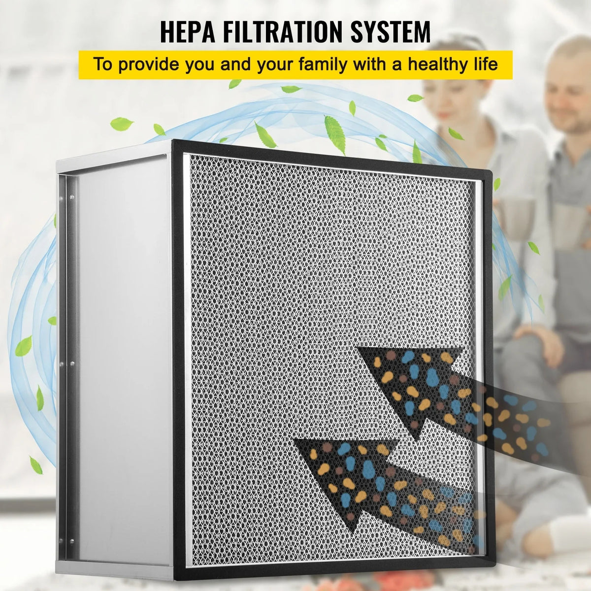 Bentism Filter Replacement, 24''x24''x11.5'' AC Filter, True HEPA Pleated Air Filter, Air Filter Replacement with Durable Galvanized Frame, 99.97% Sizetandard Filter Compatible