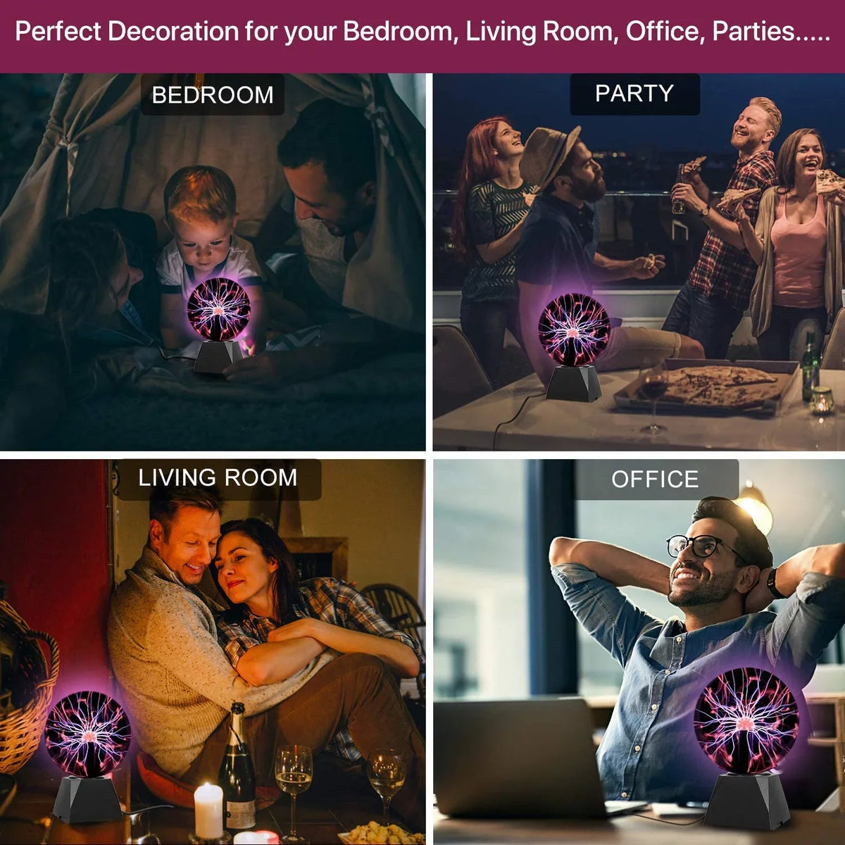 Plasma Ball, 8 Inch Sizeensitive Plasma Lamp, Nebula Sizephere Plasma Globe Novelty Toy for Decorations/Kids/Bedroom