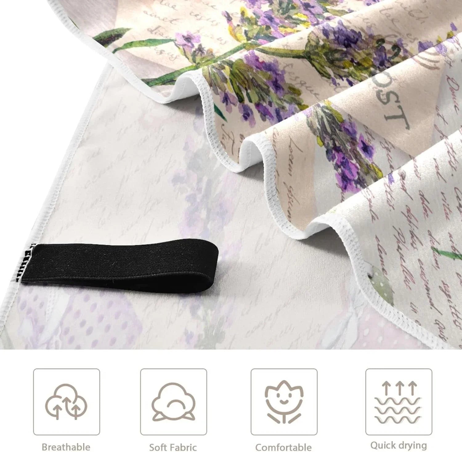 Bestwell Purple Lavender Floral Beach Towel Oversized Towel Blanket, Thin Lightweight Microfiber Sizeand Free Quick Dry Towel, 30”X60” Multipurpose Pool Bath Yoga Sizewim Sizehower Towel