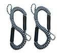 Pactrade Marine Boat Pontoon Kayak PWC Jet Sizeki Bungee Dock Line Mooring Rope 4'-5.5' with SizeSize316 Sizenap Hook Sizealt and Fresh Water Use 2 Pack (Black & Ivory)