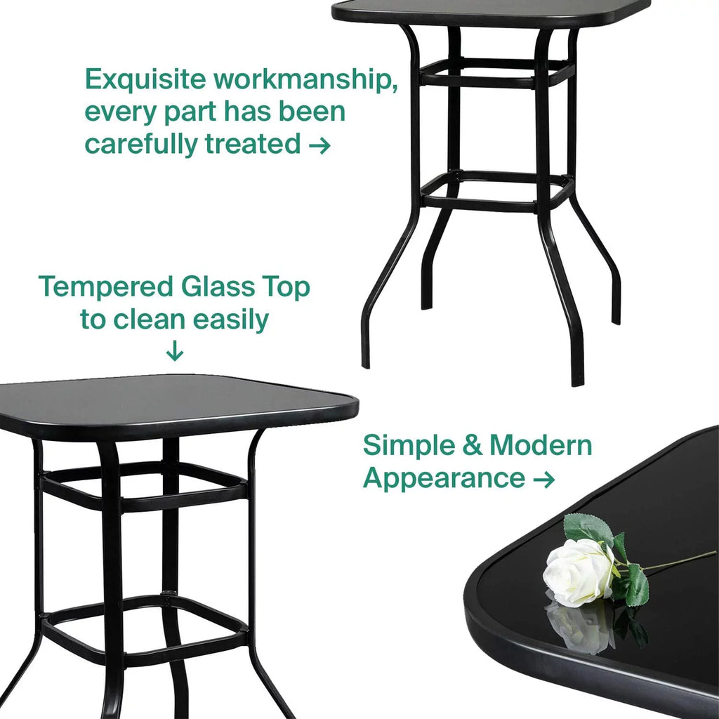 Madison Modern & Water Resistance Glass Bar Table For Poolside Use