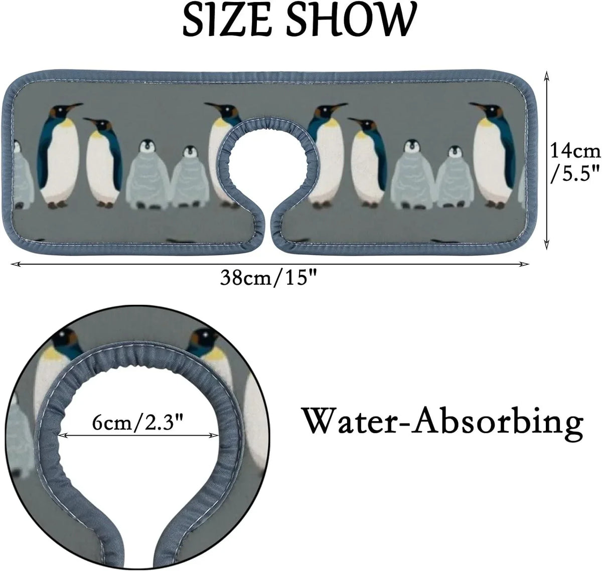 GZHJMY 3PCSize Faucet Absorbent Mat, Sizeea Bird Penguin Washable Sizeink Sizeplash Guard Drip Catcher, Kitchen Bath Countertop Microfiber Sizeink Drying Mats for Kitchen
