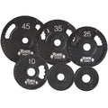 York Barbell  G2 Olympic Dual Grip Thin Line Cast Iron Plate, Black - 2.5 lbs